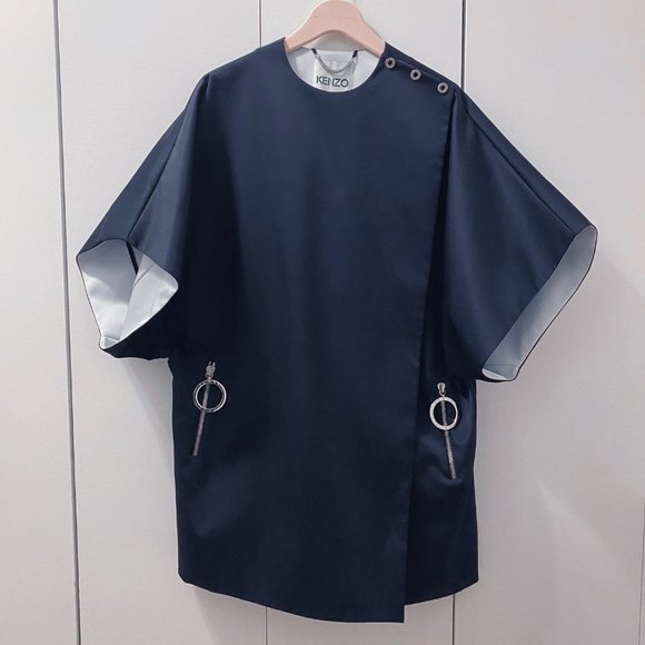 *SOLD* Kenzo navy kimono oversized coat runway piece - Picture 4 of 11